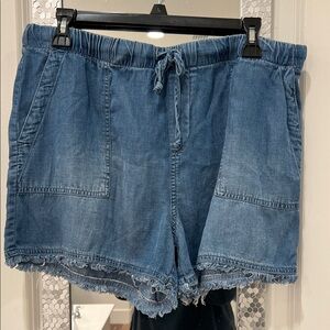 For The Republic Blue Jean Shorts